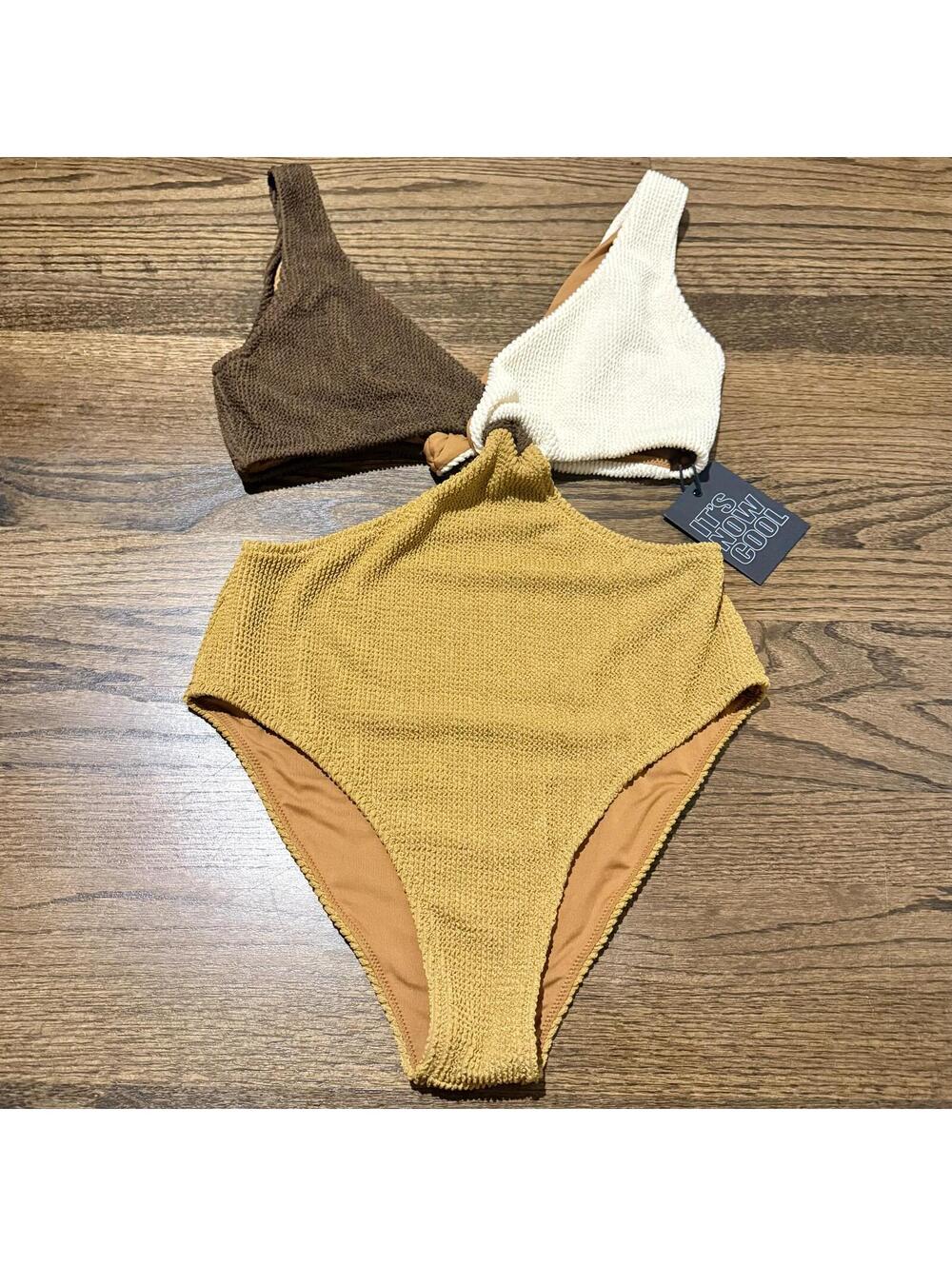 NWT Free People It's Now Cool The Vee Crimp One Piece Swimsuit Medium